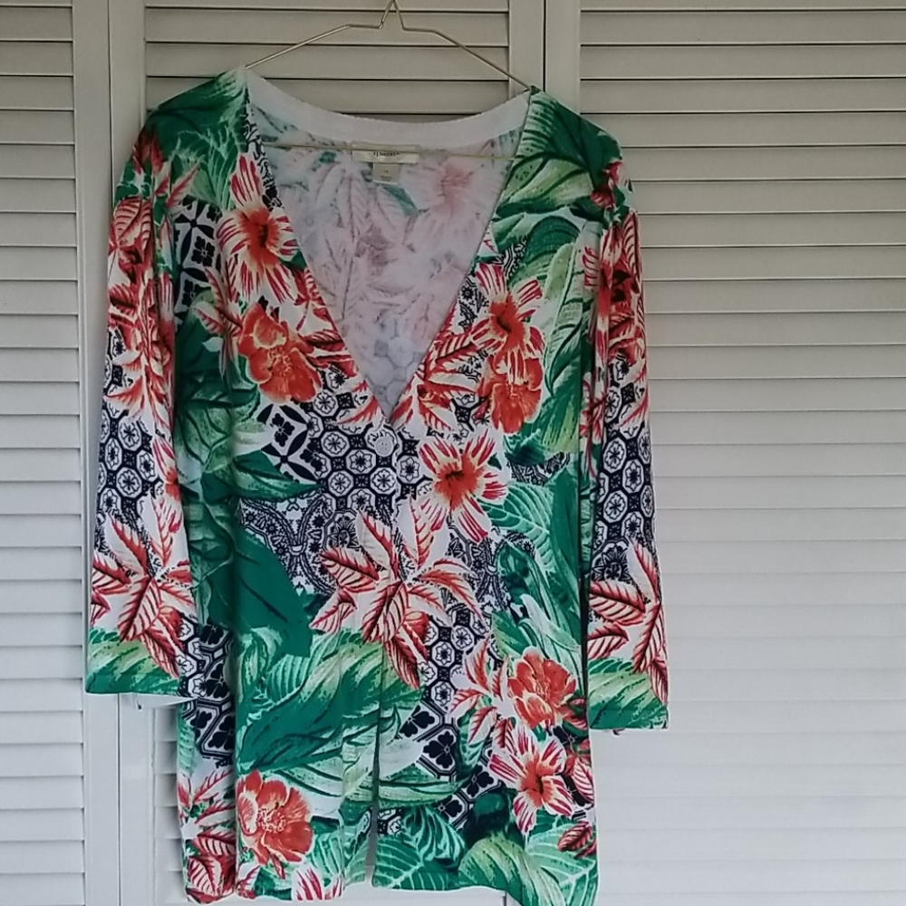 Women's CJ Banks Tropical Print Sweater